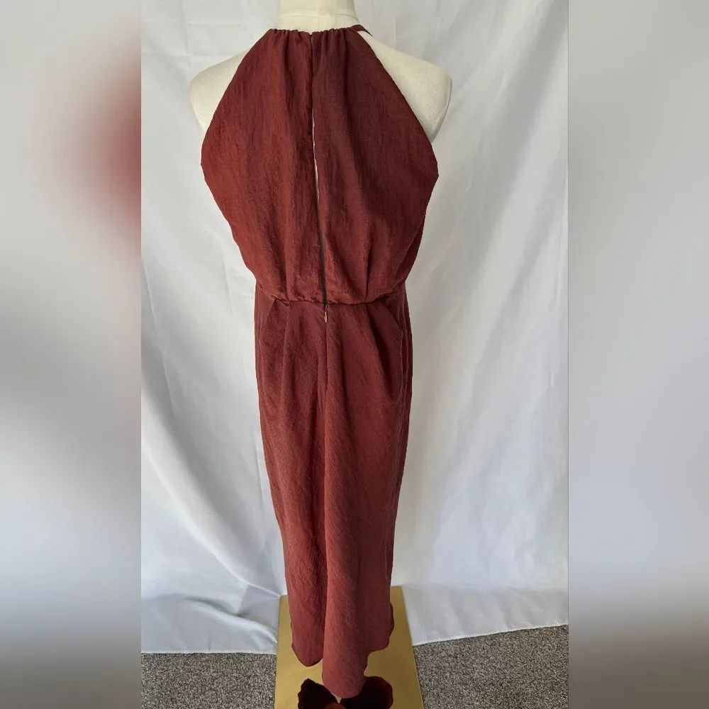 Joie Tanika Terracotta/Rust Halter Dress size Medium - Picture 4 of 10
